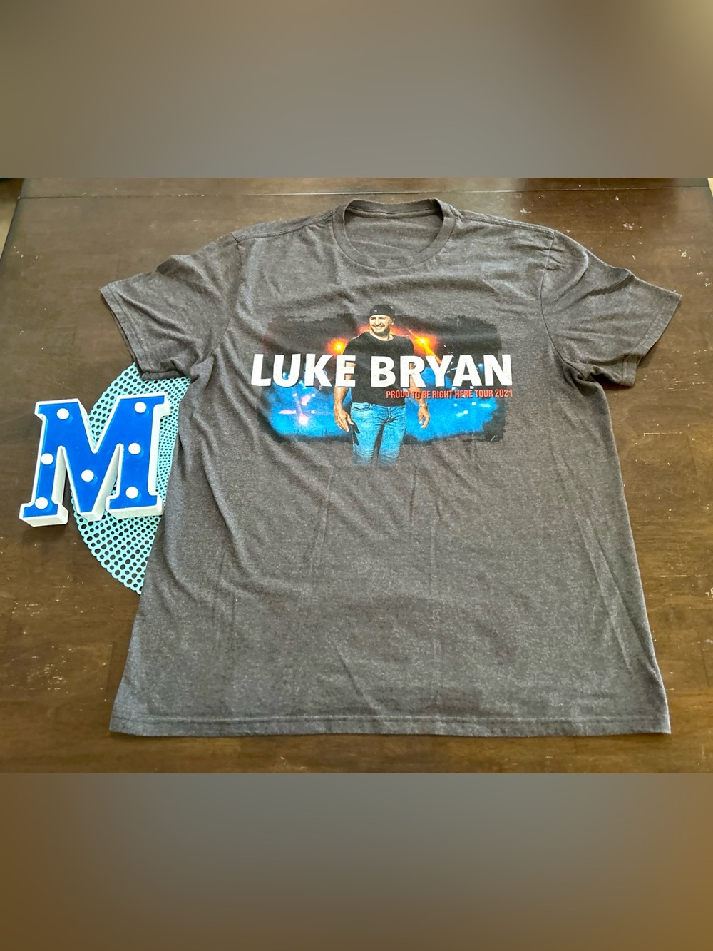 Luke Bryan Proud To Be Right Here 2021 Tour Shirt; Size L